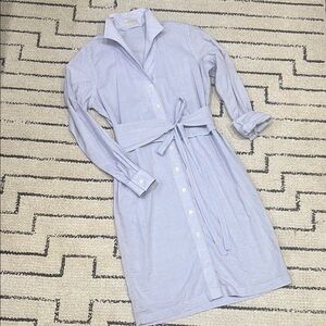 Sarah Alexandra Button-Up Shirt Dress with Belt